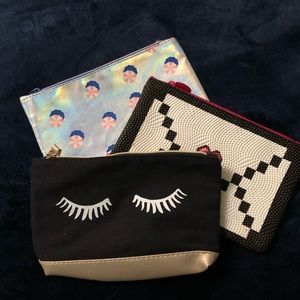 3 IPSY makeup bags